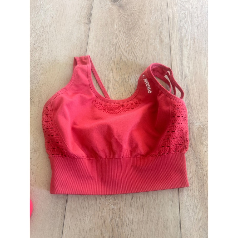 Gymshark Energy Seamless Sports Bra Womens M Pink Strappy 391